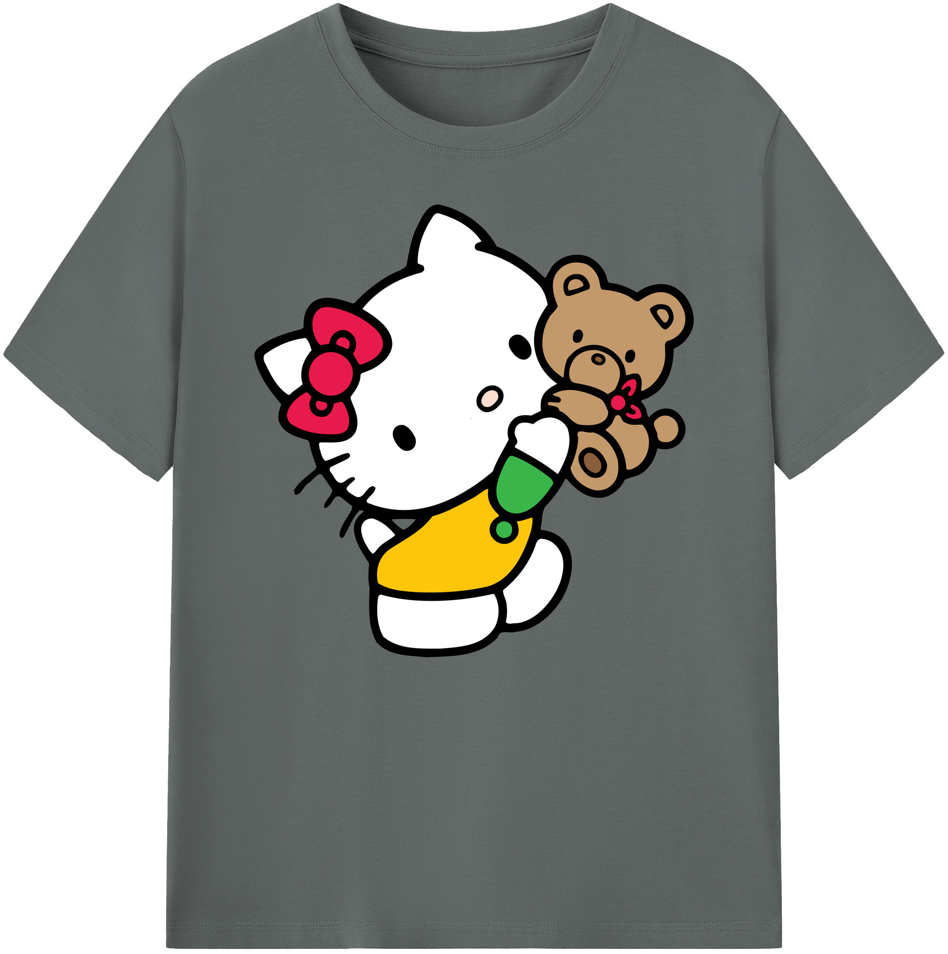 （画像用） Hello Kitty ハローキティ 綿100％ メンズ半袖Tシャツ｜肌触りやわらか＆通気性